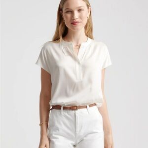 Quince | Washable Stretch Silk Dolman Sleeve
Blouse